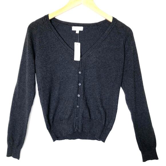 NWT Ambiance Cardigan V-neck Button-Front Sweater Cardigan Gray Size: Medium - Picture 1 of 11